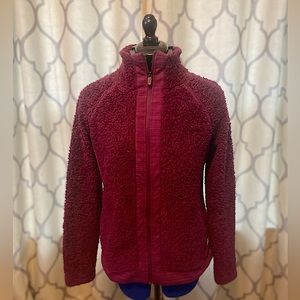 Fuzzy magenta fila jacket